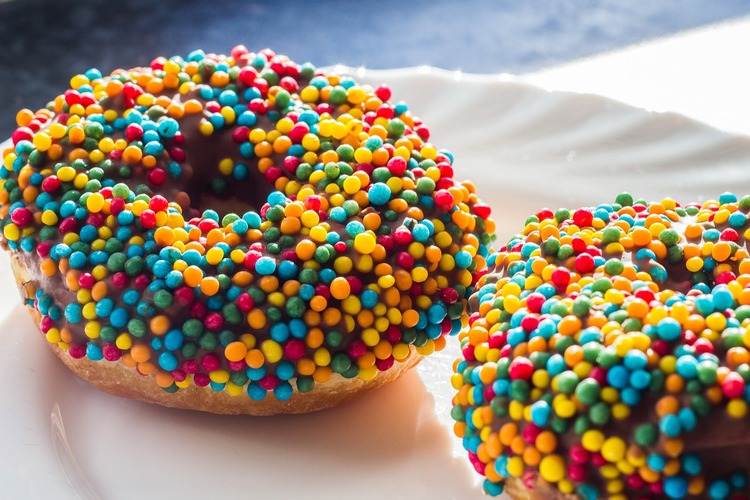 Carnival Donuts with Rainbow Pearl Sprinkles
